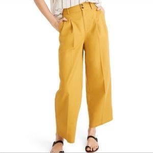Madewell Pleated Wide-Leg Pants Golden Honey Mustard